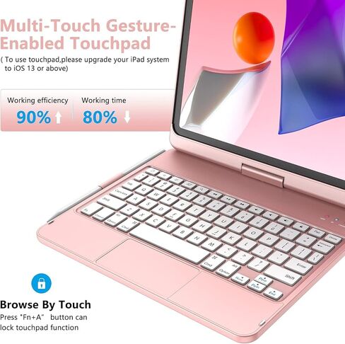 ZXA Keyboard Case for iPad Pro 11 inch 4th Gen, Air 5th 4th Gen 10.9 Keyboard Trackpad,360 Rotatable for iPad 11 inch Case 2022/2021/2020/2018, for iPad Air 5/Air 4 Keyboard Cover, Pencil Holder in Saudi Arabia