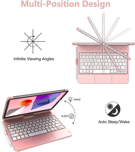 ZXA Keyboard Case for iPad Pro 11 inch 4th Gen, Air 5th 4th Gen 10.9 Keyboard Trackpad,360 Rotatable for iPad 11 inch Case 2022/2021/2020/2018, for iPad Air 5/Air 4 Keyboard Cover, Pencil Holder in Saudi Arabia