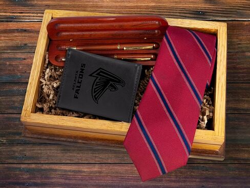 NFL Atlanta Falcons Men’s Trifold Black Wallet- Premium Laser-Engraved NFL Team Logo on Vegan/Faux Leather- Minimalist Design Includes ID Window and Credit Card Holder- Ideal Men’s Gift in Saudi Arabia