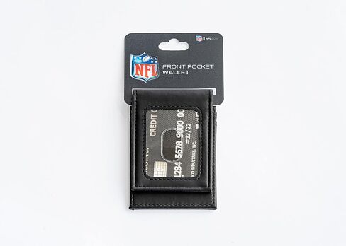 محفظة NFL Atlanta Falcons للرجال سوداء ثلاثية الطي - شعار فريق NFL ممتاز منقوش بالليزر على جلد نباتي/صناعي - تصميم بسيط يتضمن نافذة لبطاقة الهوية وحامل بطاقة الائتمان - هدية مثالية للرجال in Saudi Arabia