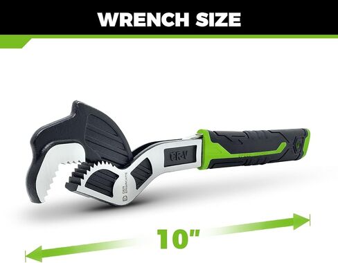 10 Inch Multi-function Adjustable Pipe Wrench, Quick Self-Adjusting, Power Grip for 15-35mm Nuts, Pipes Use，Chromium Vanadium Steel in Saudi Arabia