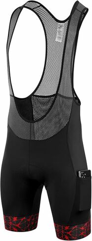 qualidyne Men's Cycling Bib Shorts with 4 Pockets,4D Padded Biking Bicycle Bib Tights for Road and Gravel Biking in Kuwait