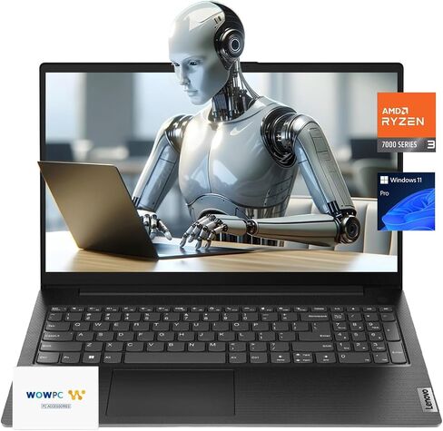 Lenovo V15 Gen 4 Laptop, 15.6 inch FHD Display, AMD Ryzen 3 7320U Processor, 16GB RAM, 256GB PCIe SSD, Long Battery Life, Dolby Audio, USB-C, HDMI, Ethernet Port, Win 11 Pro, w/WOWPC Bundle in Saudi Arabia