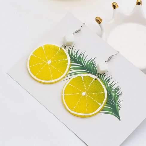 Lovely Fruit Earrings Cute Lemon Lime Orange Dangle Drop Earrings Acrylic Fun Earrings Summer Earrings Jewelry for Teen Girls Women in Saudi Arabia