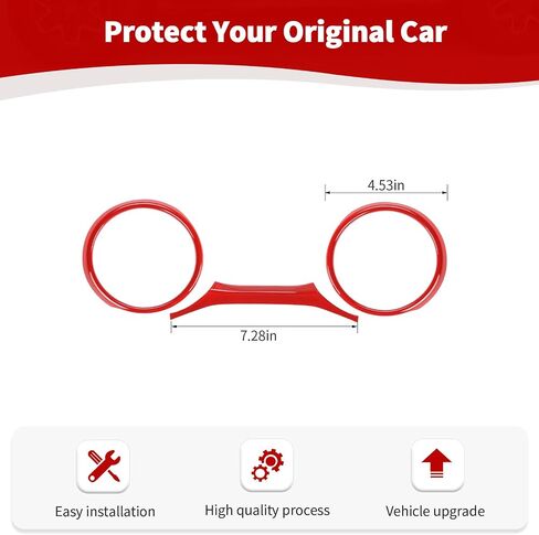 RT-TCZ for Jeep JL Dashboard Instrument Panel Trim Ring Cover for Jeep Wrangler JL JLU Gladiator JT 2018-2023 Red Interior Accessories 3pcs in Saudi Arabia