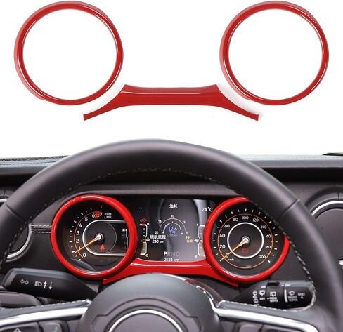 RT-TCZ for Jeep JL Dashboard Instrument Panel Trim Ring Cover for Jeep Wrangler JL JLU Gladiator JT 2018-2023 Red Interior Accessories 3pcs in Saudi Arabia