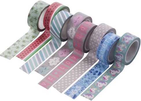 مجموعة شريط واشي 20 لفة، شريط لاصق مزخرف للحرف اليدوية وسجلات القصاصات والمخططين in Kuwait