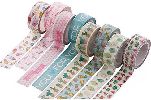 مجموعة شريط واشي 20 لفة، شريط لاصق مزخرف للحرف اليدوية وسجلات القصاصات والمخططين in Kuwait