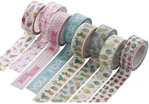 مجموعة شريط واشي 20 لفة، شريط لاصق مزخرف للحرف اليدوية وسجلات القصاصات والمخططين in Kuwait