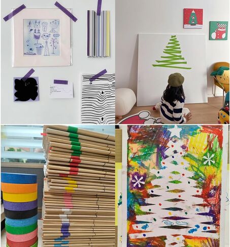 10 قطع شريط لاصق ملون، شريط رسامين بعرض 2.54 سم، شريط ورقي 14 ياردة، شريط لاصق، لفافات شريط ملونة، شريط طلاء جاف، شريط واشي ملون للحرف اليدوية، ملصقات، ديكور منزلي، ديكور منزلي in Kuwait