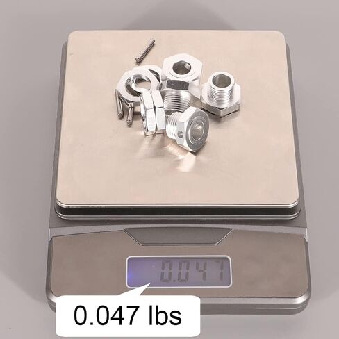 17mm Hex Wheel Drive Hubs Adapter, 17mm Hex Wheel Drive Hubs Adapter Nuts, Hex Wheel Drive Hubs Adapter Nuts with Pins for Traxxas Axial HPI HSP Redcat 1/8 RC Truck (Silver) in Kuwait