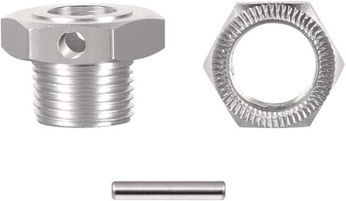 17mm Hex Wheel Drive Hubs Adapter, 17mm Hex Wheel Drive Hubs Adapter Nuts, Hex Wheel Drive Hubs Adapter Nuts with Pins for Traxxas Axial HPI HSP Redcat 1/8 RC Truck (Silver) in Kuwait
