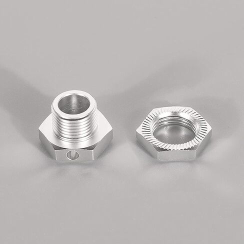 17mm Hex Wheel Drive Hubs Adapter, 17mm Hex Wheel Drive Hubs Adapter Nuts, Hex Wheel Drive Hubs Adapter Nuts with Pins for Traxxas Axial HPI HSP Redcat 1/8 RC Truck (Silver) in Kuwait