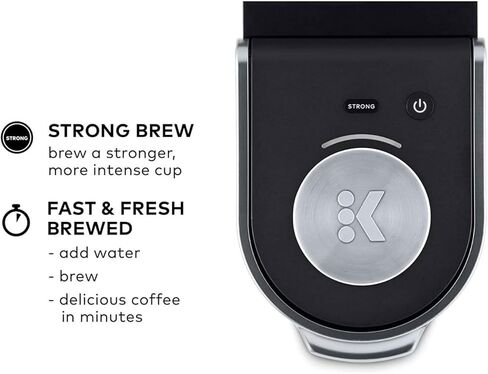 ماكينة صنع القهوة Keurig K-Mini Plus ذات الخدمة الفردية مع مجموعة تخزين K-Cup (أسود) مع سائل إزالة الترسبات و12 قطعة من الشواء الإيطالي (3 قطع) in Kuwait