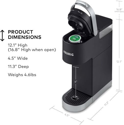 ماكينة صنع القهوة Keurig K-Mini Plus ذات الخدمة الفردية مع مجموعة تخزين K-Cup (أسود) مع سائل إزالة الترسبات و12 قطعة من الشواء الإيطالي (3 قطع) in Kuwait