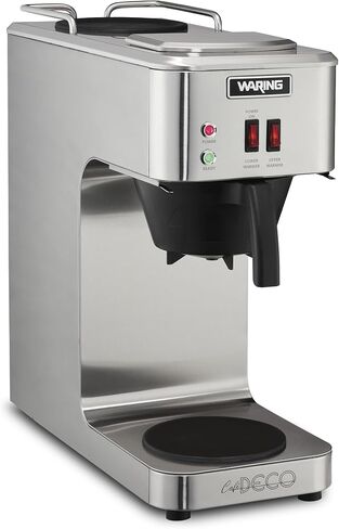 Waring WCM50 Café Deco Pour Over Decanter Coffee Brewer، هيكل من الفولاذ المقاوم للصدأ، مدافئ تعمل بشكل فردي، لا تتطلب سباكة، 120 فولت، قابس 5-15 مرحلة، فضي in Kuwait