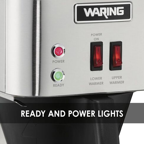 Waring WCM50 Café Deco Pour Over Decanter Coffee Brewer، هيكل من الفولاذ المقاوم للصدأ، مدافئ تعمل بشكل فردي، لا تتطلب سباكة، 120 فولت، قابس 5-15 مرحلة، فضي in Kuwait