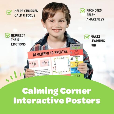 Secondary Calm Down Corner Classroom kit, Feelings Poster, Social-Emotional Posters, Dry Erase Board Social-Emotional Sensory Fidget Toolbox (Calming Corner Kit) in Saudi Arabia