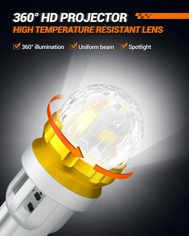 مصباح SEALIGHT 194 LED أصفر كهرماني 168 T10 W5W 2825 فائق السطوع 360 درجة LED لمبات بديلة 3020SMD لضوء لوحة الترخيص، ضوء القبة، ضوء الخريطة، ضوء المجاملة، مصابيح التحديد الجانبية، حزمة من 6 in Saudi Arabia