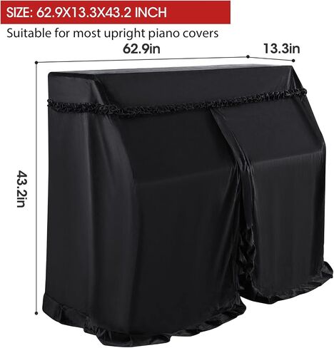Upright Piano Cover Velvet Full Piano Cover Piano Dust Cover Fits Standard Sized Upright Pianos (velvet black） in Saudi Arabia