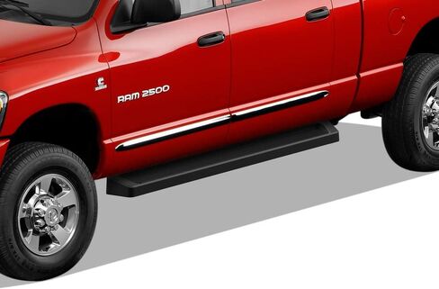 لوحات تشغيل APS (قضبان Nerf ذات خطوات جانبية) متوافقة مع Dodge Ram 1500 2006-2008 Mega Cab & Ram 2500 3500 2006-2009 (مطلية بمسحوق أسود 5 بوصات) in Kuwait