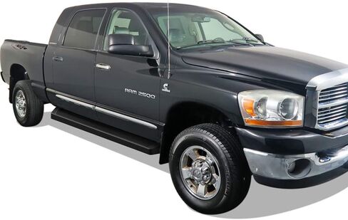 لوحات تشغيل APS (قضبان Nerf ذات خطوات جانبية) متوافقة مع Dodge Ram 1500 2006-2008 Mega Cab & Ram 2500 3500 2006-2009 (مطلية بمسحوق أسود 5 بوصات) in Kuwait