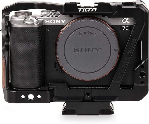 قفص كاميرا كامل مائل متوافق مع هاتف Sony Alpha 7c a7C - أسود - درع واقي ونقاط تثبيت إضافية للملحقات in Saudi Arabia