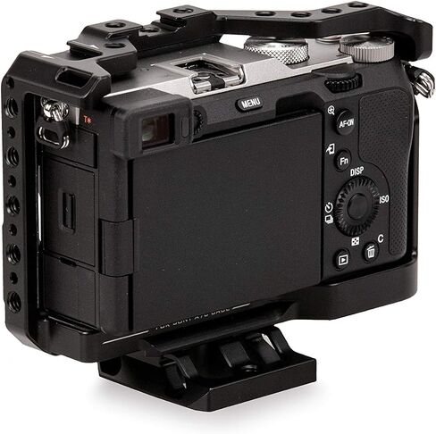 قفص كاميرا كامل مائل متوافق مع هاتف Sony Alpha 7c a7C - أسود - درع واقي ونقاط تثبيت إضافية للملحقات in Saudi Arabia