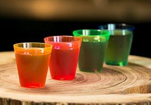 Party Essentials Hard Plastic 2-Ounce Shot/Shooter Glasses, 40-Count, Assorted Neon in Saudi Arabia