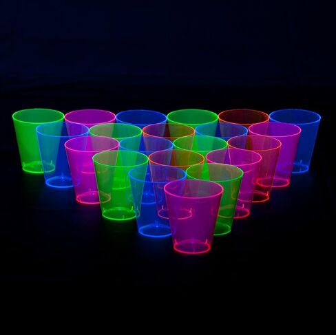 Party Essentials Hard Plastic 2-Ounce Shot/Shooter Glasses, 40-Count, Assorted Neon in Saudi Arabia