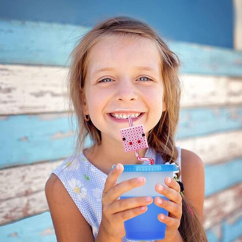 25 Reusable Pixel Straws for Miner Craft Party Supplies Favors, Pixel Spider Creepah Party Supplies Gift with 2 Cleaning Brushes in Kuwait