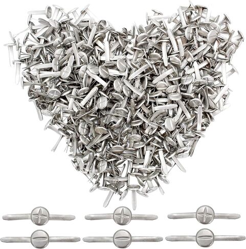 8 مللي متر 1/3 "200 قطعة مختلطة على شكل متقاطع وفي الخط شكل دائري معدني براد ورق قفل سكرابوكينغ بطاقة صنع الفن الحرفية برادس in Kuwait