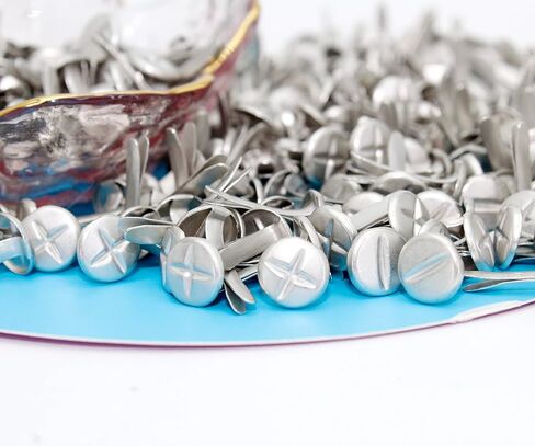 8 مللي متر 1/3 "200 قطعة مختلطة على شكل متقاطع وفي الخط شكل دائري معدني براد ورق قفل سكرابوكينغ بطاقة صنع الفن الحرفية برادس in Kuwait