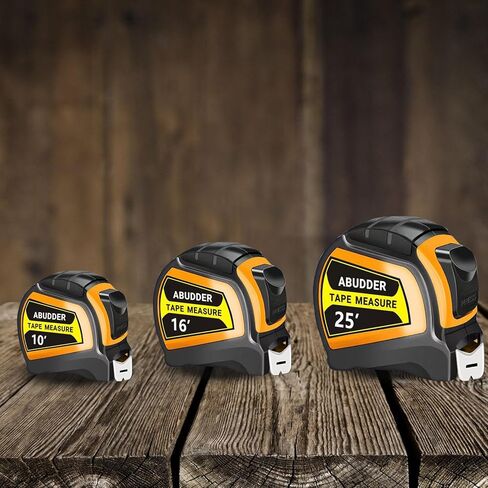 مجموعة شريط قياس، 3 أشرطة قياس (10 بوصات و16 بوصة و25 بوصة)، شريط قياس سهل القراءة قابل للسحب بكسور 1/8، شريط قياس in Kuwait