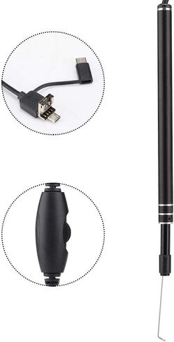 منظار داخلي للهاتف المحمول باللون الأسود، ملعقة أذن مرئية للكاميرا، صماخ سمعي لأجهزة الكمبيوتر التي تعمل بنظام Windows/لأجهزة Android من النوع C in Kuwait