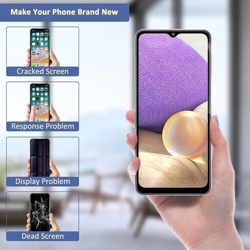 Yodoit for Samsung Galaxy A12 Screen Replacement Kit LCD SM-A125F, SM-A125M, SM-A125N Digitizer Display Assembly 6.5" Touch Screen Glass with Frame in Kuwait