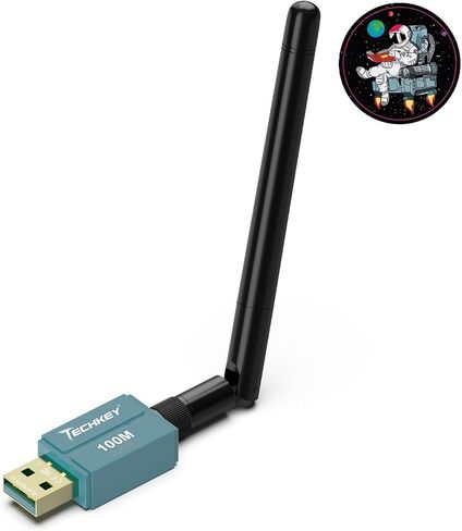 Long Range Bluetooth Adapter for Desktop PC,Techkey 5.3+EDR V21 USB Bluetooth Adapter,Class 1 Wireless Bluetooth Dongle Bluetooth Receiver Support Windows11/10/8.1-Bottle in Saudi Arabia