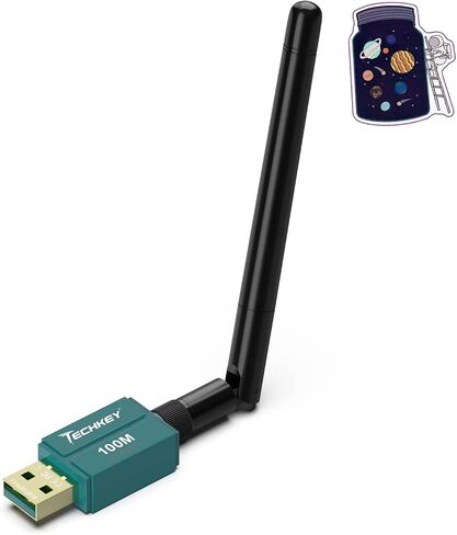 Long Range Bluetooth Adapter for Desktop PC,Techkey 5.3+EDR V13 USB Bluetooth Adapter,Class 1 Wireless Bluetooth Dongle Bluetooth Receiver Support Windows11/10/8.1-Citron in Saudi Arabia