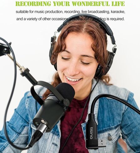 tisino XLR إلى كابل USB، كابل USB للزاوية اليمنى إلى 3 دبوس، كابل USB إلى XLR أنثى ميكروفون محول كابل تحويل رابط الميكروفون لتسجيل الصوت، الكاريوكي، البث المباشر - 3m/10ft in Kuwait