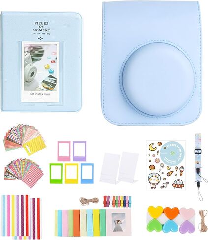 مجموعة ملحقات صغيرة 11 في 1 فورية مكونة من 12 كاميرا Fujifilm Instax Mini 12 مع حافظة كاميرا + ألبوم صور + ملصق DIY + إطار معلق على الحائط + إطار طاولة كبير (زهري وردي) in Kuwait