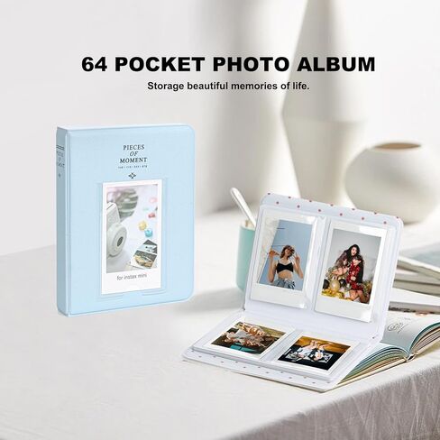 مجموعة ملحقات صغيرة 11 في 1 فورية مكونة من 12 كاميرا Fujifilm Instax Mini 12 مع حافظة كاميرا + ألبوم صور + ملصق DIY + إطار معلق على الحائط + إطار طاولة كبير (زهري وردي) in Kuwait