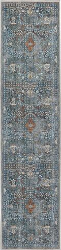 Jaipur Living Washable, Soft 3x12 Runner Rug, Boho, Blue and Gray, Entryway Rug, Hallway Runner in Saudi Arabia