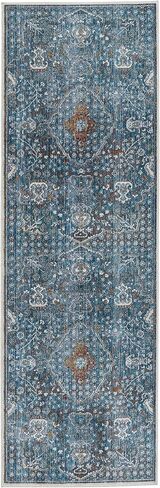Jaipur Living Washable, Soft 3x12 Runner Rug, Boho, Blue and Gray, Entryway Rug, Hallway Runner in Saudi Arabia