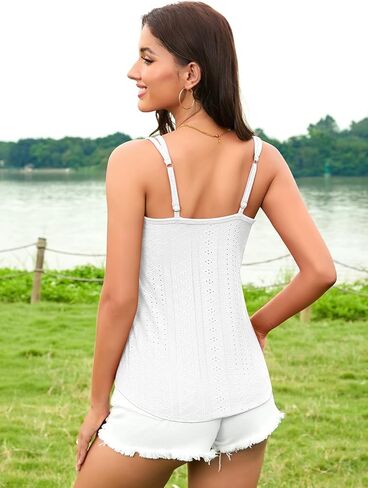 V FOR CITY المرأة تانك القمم مع المدمج في الصدرية فلوي العيينة التطريز الخامس الرقبة بروتيل قابل للتعديل السباغيتي حزام كاميس القمصان in Kuwait