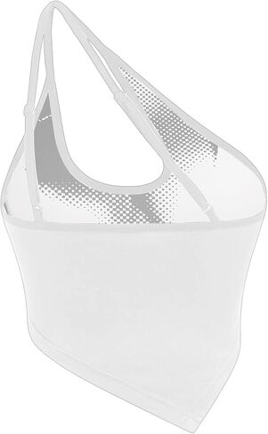 EVELUST Women Y2k Crop Tank Tops - Sexy 3D Body Heat Map Summer One Shoulder Backless Graphic Trendy Tee Concert Outfit in Saudi Arabia