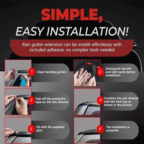 محول المطر/مزراب المطر لسيارة جيب رانجلر، ملحقات مزراب المطر لسيارة جيب رانجلر JK JKU 2007-2018، 2 حزمة in Kuwait