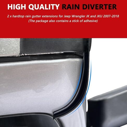 محول المطر/مزراب المطر لسيارة جيب رانجلر، ملحقات مزراب المطر لسيارة جيب رانجلر JK JKU 2007-2018، 2 حزمة in Kuwait