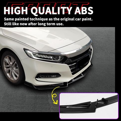جناح ممتص الصدمات الأمامي القديم متوافق مع Honda Accord Sedan SE/EX-L/LX/Touring 2018-2020، طقم الجسم المفسد أسفل الذقن، جناح رياضي سفلي in Kuwait