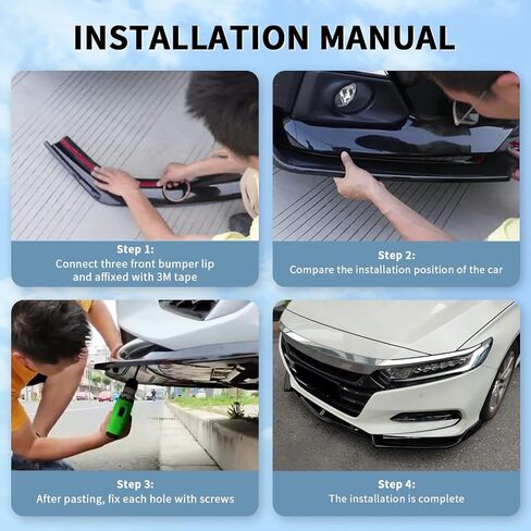 جناح ممتص الصدمات الأمامي القديم متوافق مع Honda Accord Sedan SE/EX-L/LX/Touring 2018-2020، طقم الجسم المفسد أسفل الذقن، جناح رياضي سفلي in Kuwait