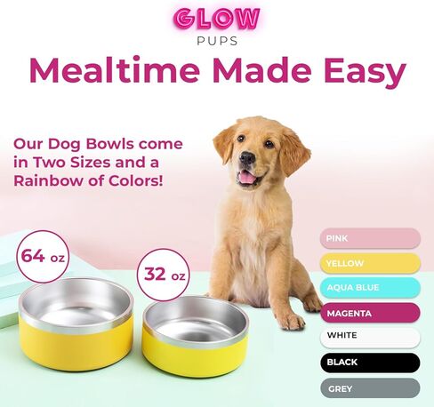 Black Dog Bowl, Double Wall Stainless Steel Pet Bowl, Vacuum Insulated Pet Feeder, Non-Skid Pet Bowl, 32 oz in Kuwait